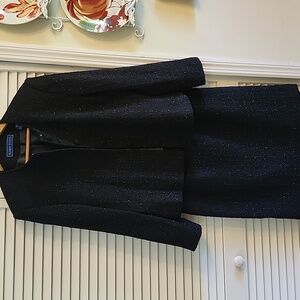 Karen Scott Black Textured Skirt Set